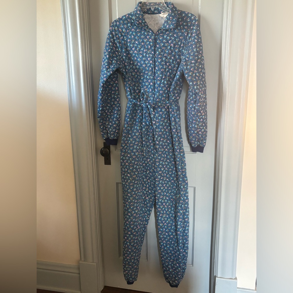 Vintage Quilted Blue Jumpsuit